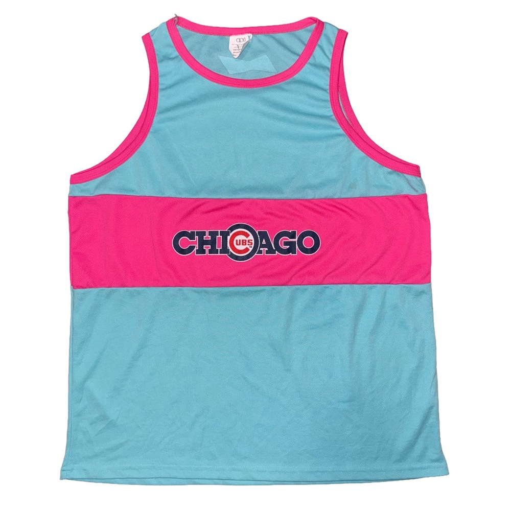 💙💖 Chicago Cubs Promotional Budweiser Bleacher Game Giveaway Neon 80s Tank Top